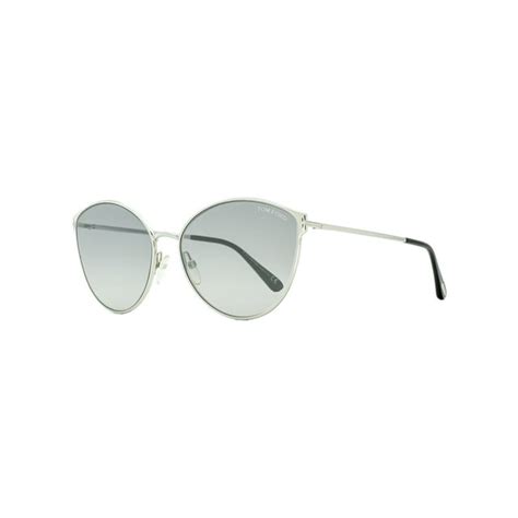 Tom Ford Cateye Sunglasses TF654 Zeila 18C Rhodium/Black .